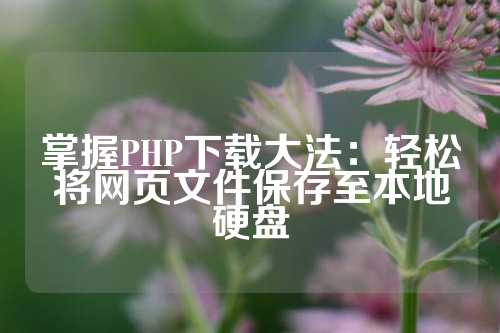 掌握PHP下载大法：轻松将网页文件保存至本地硬盘