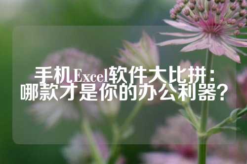 手机Excel软件大比拼：哪款才是你的办公利器？